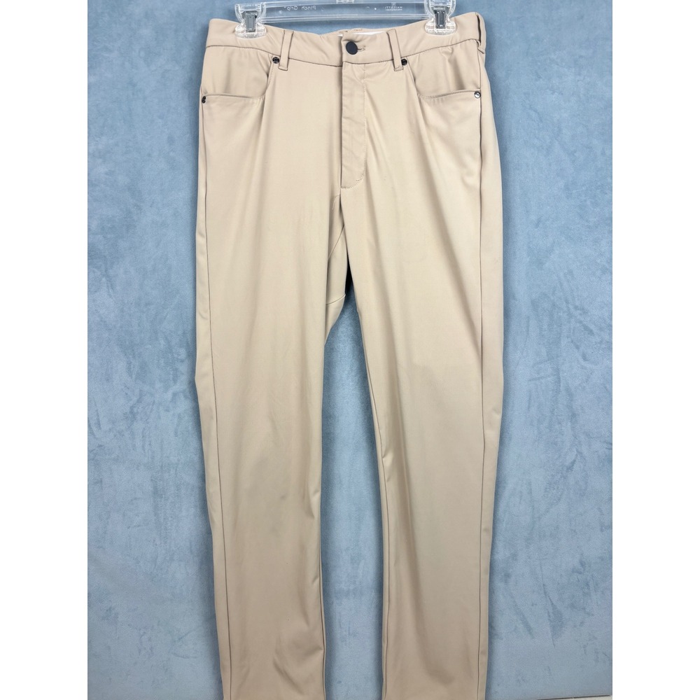 Johnnie-O Mens Khaki Performance Golf Pants 30x30 Tan Stretch 5-Pocket Trousers